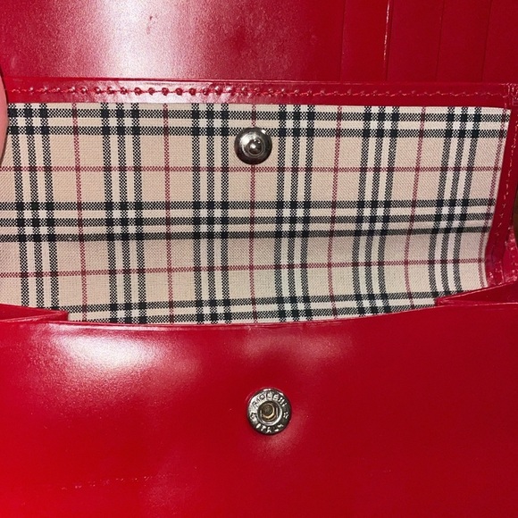 Burberry Novacheck red leather wallet with change purse. Includes COA WLT2 - Picture 9 of 11